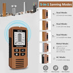 Stud Finder Wall Scanner, 5 in 1 Stud Detector with HD LCD Display, Stud Locator with Upgraded Smart Sensor Audio Alarm, Stud Sensor Beam Finders for Wall Wood Metal Studs AC Wire Joist Metal Pipe