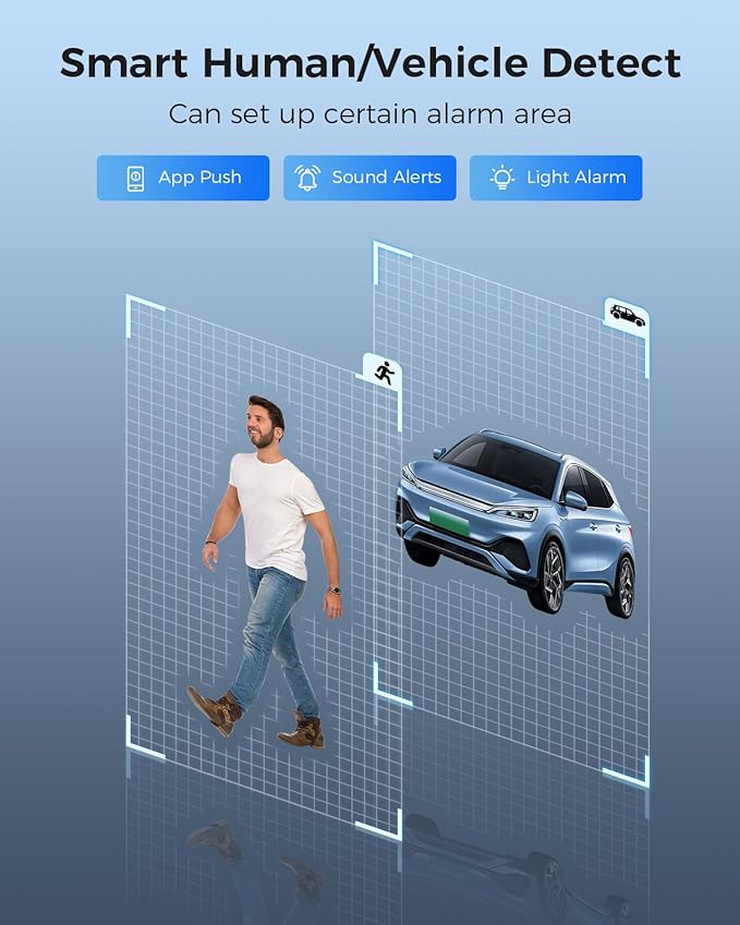 【121°Wide View+4K HD】 Hiseeu 4K Security Camera System, 8 Pcs 8MP PoE Security Camera Outdoor&Indoor, No Monthly Fee, Human Vehicle Detect, Smart Playback, 2TB Hard Drive for Surveillance 7/24 Record