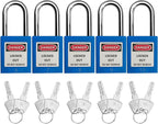SAFBY Lockout Tagout Locks, Safety Padlock, Keyed Differently Loto Safety Padlocks for Lock Out Tag Out Kits Station (Blue NO.1-10)