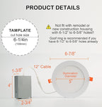 CLOUDY BAY [6 Pack] 6inch Smart WiFi LED Recessed Lights,RGBCW Color Changing Recessed Lighting,Compatible with Alexa and Google Home Assistant,No Hub Required,15W 2700K-6500K,CRI90+ Wet Location