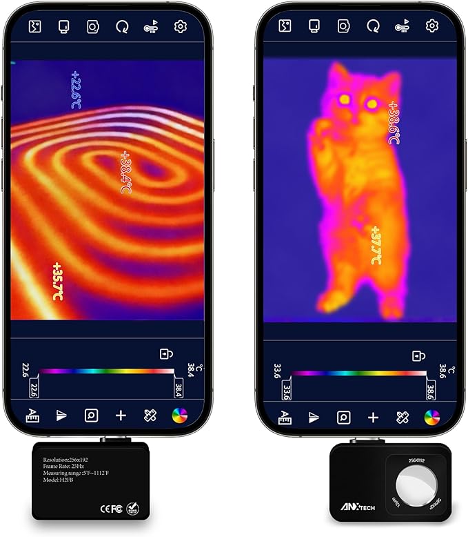 Mini Thermal Camera for Android, Small Thermal Imager for Smartphone, 512x384 Super IR Resolution, 256x192 IR Resolution, Infrared Camera for Home Inspection, HVAC, Automotive