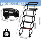 5 Steps Wall Mounted Attic Ladder, Indoor Attic Stairs Pull Down System, Metal Telescoping Step Ladders, Anti-slip Retractable Folding Stair, Loft Extension Steps Staircase for Garages(white, 5 Steps)