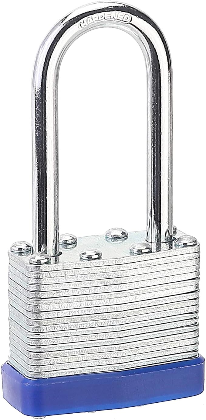 Lock, 1-9/16" (40mm) Laminated Keyed Padlocks, keyed Alike Locks, 2 inch Long Shackle Locks- Pack of 12