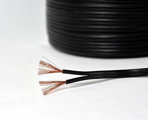 Extension Electrical Wire18/2 SPT-2W Bulk Lamp Cord, 300-Volt 18-Gauge, 50-feet Spool, Black,UL Listed