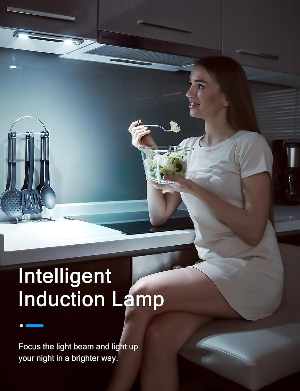 Under Cabinet Lights, Wireless Motion Sensor Light Indoor,10in LED White Lighting Rechargeable Battery Operated,4 Modes Night Light, Stick-On Magnetic Closet Lights for Kitchen, Hallway(2 Pack)