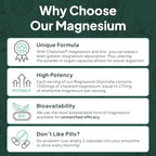Pure Magnesium Glycinate with Zinc - Maximum Strength Chelated Magnesium Supplement for Women and Men for Muscle Cramps and Sleep Support - 90 Capsules