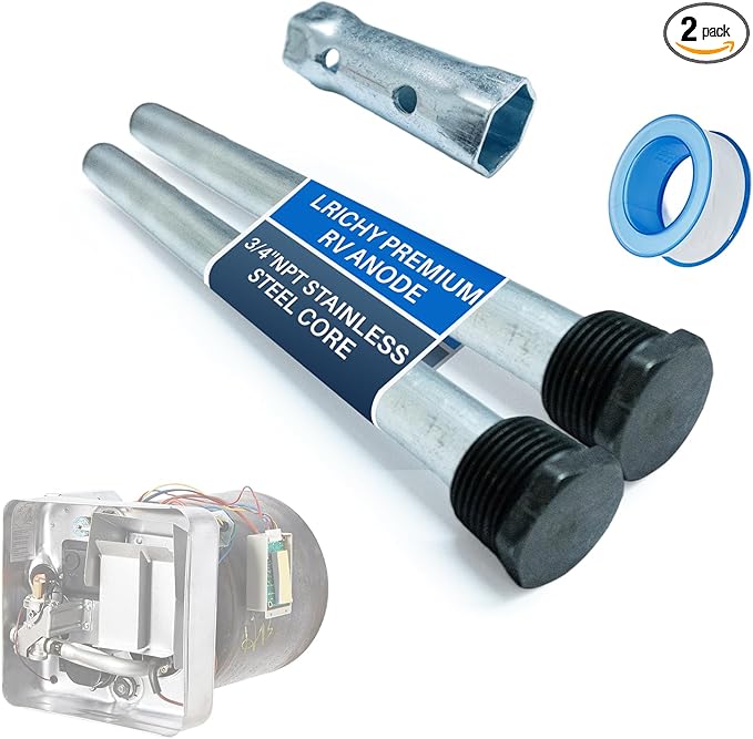 RV Water Heater Anode Rods 9.25" x 3/4" NPT (2-Pack), Premium Magnesium Anode Rod Kit for Suburban hot Water heaters 232767, Extended Life Protecting Anode Rods for Water Heater Liner