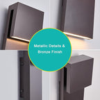 Outdoor Wall Lights Modern Exterior Lighting Fixtures, 3000K Integrated LED, Wall Sconce Lighting 2 Packs, Bronze Outside Wall Mount Lights for House Front Door Porch Garage Patio