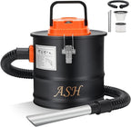 Ash Vacuum Cleaner -2.6 Gallon Fireplace Ash Vac with 800w Powerful Hose Non-Woven Dust Separator | Dry Stove Vacuum for Fireplaces Pellet Grill Wood Stove Fire Pits Orange