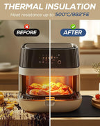 2Pack Heat Resistant Mat for Countertop, 16x20in Hot Pads for Kitchen Countertop Protector,Silicone Heat Resistant Mat for Air Fryer, Deep Fryer, Oven