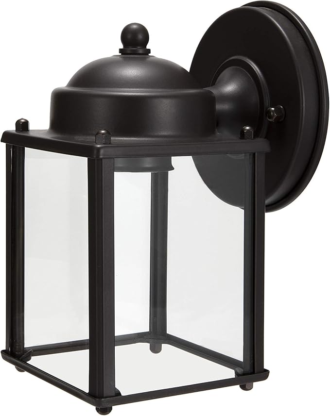 LIT-PaTH Outdoor Wall Lantern, Wall Sconce as Porch Lighting Fixture, E26 Medium Base 60W Max., Aluminum Housing Plus Glass, Bulbs NOT Included, 2-Pack, Bronze Finish