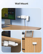 TROND 360° Rotating Plug 6FT Extension Cord, 4 Widely Spaced AC Outlets, Flat Plug Surge Protector, Wall Mount, Surge Protection Power Strip for Travel Kitchen Dorm Room Essentials, White