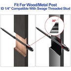 CKE 30 Pack 1/4" Black Angle Beveled Washers for Cable Railing, 30 Degree Beveled Washers for 1/8" 5/32" 3/16" Stair Deck Cable Railing Kit, T316 Stainless Steel Black Cable Railing Angle Washer,BCR17