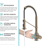 KRAUS Bolden Touchless Sensor Commercial Style 2-Function Single Handle Pull Down Kitchen Faucet in Spot-Free Antique Champagne Bronze, KSF-1610SFACB