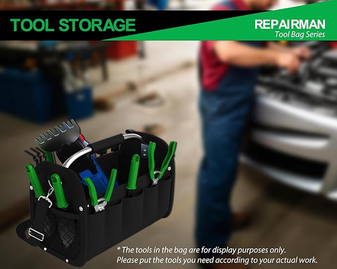 Tool Tote Bag 16 Inch, Carrying Tool Bag, Portable Empty Electrician, Gardening Tool Box Organizer, Convenient Storage and Access Tools, Steel Handle, Waterproof Structure