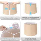 Lamp Shades Set of 2 - Drum Lampshades 11.4" x 12.9" x 9.8" Inches, Fabric Medium Replacement Lampshades for Table Lamp, Floor Lamp, Assembly Required, Spider,Linen