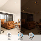 TORCHSTAR 12-Pack 4 Inch 5CCT LED Recessed Lighting with Night Light, Anti-Glare Baffle Trim, 2700K3000K3500K4000K5000K, High CRI90, 9W Dimmable Ultra-Thin Canless Wafer Downlight, ETL