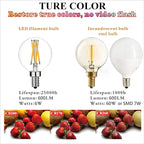 LiteHistory Dimmable G16.5 LED Light Bulb 6W Equal 60W 600lm AC120V Candelabra Bulb 60W for Chandeliers, Ceiling Fan, Vanity Warm White 2700K Globe Light Bulb 6Pack