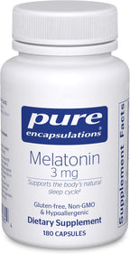 Pure Encapsulations Melatonin 3 mg - Antioxidant Supplement to Support Natural Sleeping & Relief of Occasional Sleeplessness - for Natural Sleep Support* - 180 Capsules
