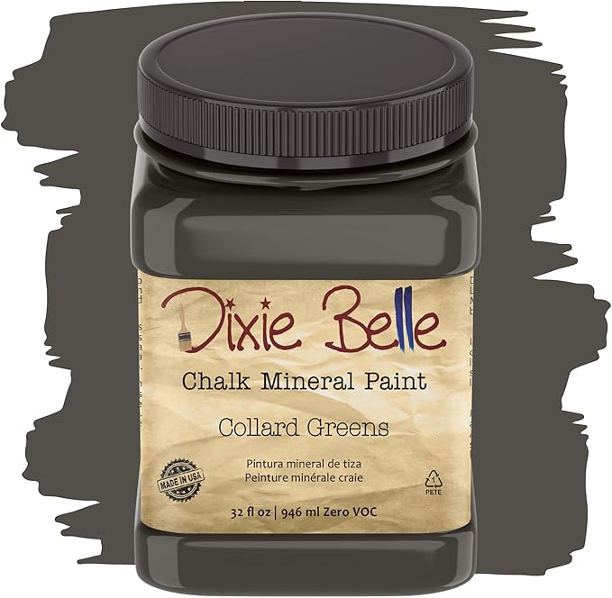 Dixie Belle Paint Company Chalk Finish Furniture Paint - Collard Greens (32oz) - Matte Deep Green Chic Chalk Mineral DIY Furniture Paint