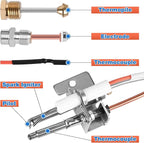 Upgraded SP20075 Pilot and Igniter Assembly Replacement Kit Compatible with Rheem, GE, Richmond Water Heater Pilot Assembly Natural Gas Water Heater Parts Including Burner Door Gasket