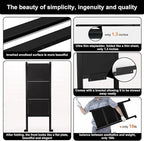 3 Step Ladder,Aluminum Ultra Thin Folding Step Stool,400 Lbs Capacity Heavy Duty with Anti-Slip Sturdy and Wide Tread,Closet Slim Step for Home,Kitchen and Office,Space Saving (Black, 3-Step)