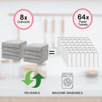 kimteny Kitchen Cloth Dish Towels, 13x28 Inches Premium Dishcloths, Super Absorbent Coral Velvet Microfiber Cleaning Cloths, Fast Drying Rags for Washing Dishes (13x28-8 Pack, Grey)