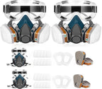 Respirator Mask with Filters and Goggles, Chemical Respirators Gas Mask for Paint, Epoxy Resin Respirator