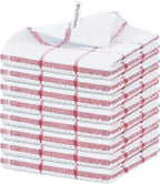 Nialnant 8 Pack Dish Cloths for Washing Dishes, 100% Cotton Reusable Cleaning Rag, Quick Drying Dish Towels for Kitchen, 12x12 Inches, Red Plaid