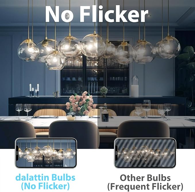 dalattin A19 Vintage LED Edison Bulbs, 60W Equivalent Light Bulbs, 5000K Daylight White, Clear Glass Filament Bulb, Efficient 8W, E26 Base, 800 LM, CRI80+, Non-Dimmable for Home, Farmhouse, 6 Pack