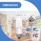 Jolux LED Stick Light Bulbs, Enclosed Fixture Rated, 60W Equivalent, 3000K Warm White,800 Lumen,Medium Screw Base E26 led Bulbs,Non-Dimmable,12 Count (Pack of 1)…