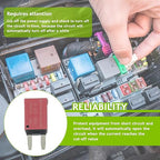 10A DC 12V-14V Auto Reset Circuit Breaker ATM Low Profile T1 Mini Blade Fuses Breakers for Car Trucks Marine Boat RV Solar and More,2 Pack