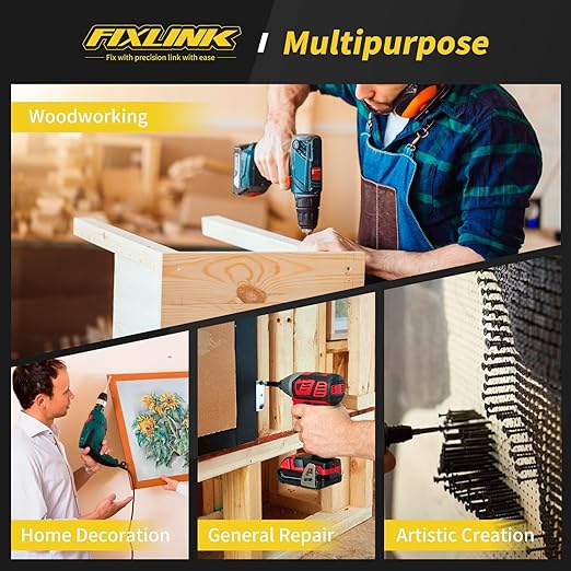 Wood Screws Assortment Kit, FIXLINK 240 PCS High Hardness Flat Head Wood Screws Set, Phillips Drive Assorted Screws, Contain 15PC Anchors and 8 Size (2-1/2”,2”,1-1/2”,1-1/4”,1”,3/4”,5/8”,1/2”), Zinc