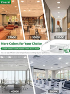 zouzai 24 Pack 8 inch 18W Eqv 150W 1620LM 5CCT Reset Ultra-Thin LED Recessed Ceiling Light with Junction Box, 2700K-5000K Selectable, Dimmable, Commercial and Home use - ETL and Energy Star Certified