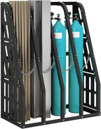 Vertical Bar Rack 1500 LB Capacity, 4 Bays Storage Rack 47" W x 24" D x 60" H, Long Parts Metal Rack, Lumber Storage Rack for Garage Storage, Black