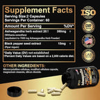 Organic Ashwagandha Capsules Supplement - 7000mg Herb Powder Equivalent per Serving - Stress Relief, Immune Support, Hormone Balance - Enhanced Nutrient Absorption - 120 Capsules (60 Servings)