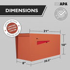 Ilyapa Modern Mailbox for Outside Post Mount - Terracotta Heavy Duty Powder Coated Metal Mailbox, Waterproof Letter Box for Parcels