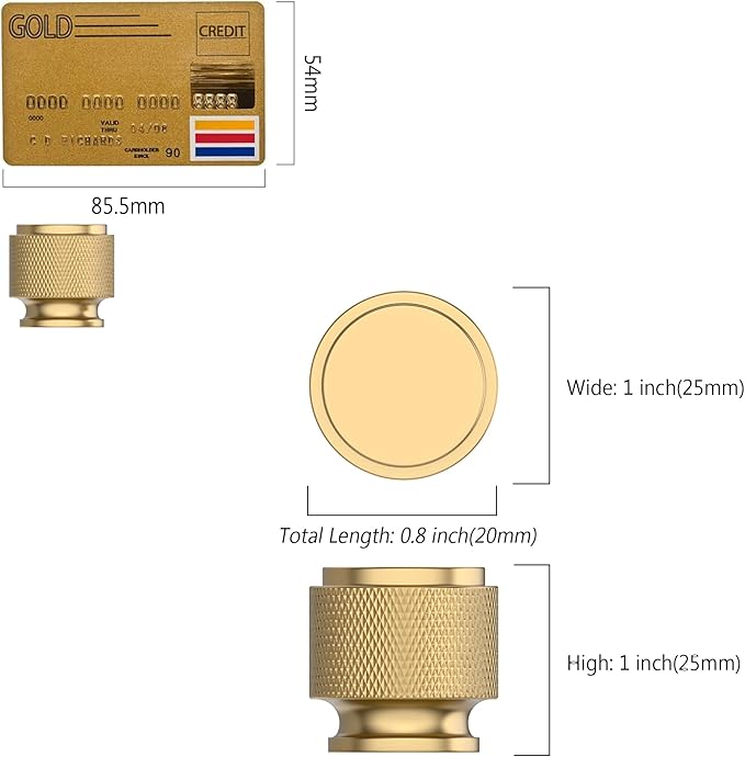 Amerdeco 10 Pack Champagne Bronze Knurled Cabinet Knobs Kitchen Cabinet Pulls for Drawer Dresser, Cupboard and Wardrobe ZH0031