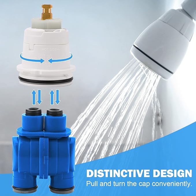 RP19804 Delta Shower Cartridge Replacement for Delta 1300/1400 Series Single Handle Bathtub Shower Faucet Replacement Parts Delta Monitor Shower Tub Cartridge with RP22734 Bonnet Nut (1993-2007)