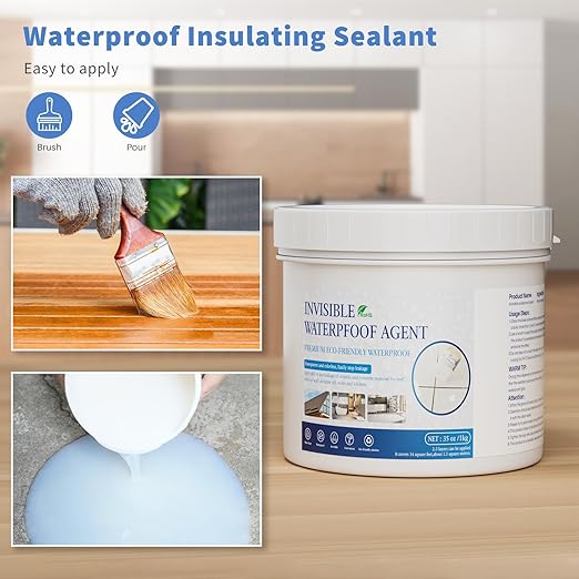 Invisible Waterproof Agent Transparent Repairing Leak Waterproof Adhesive for Roofs, Walls, Bathroom, Shower, Window Sills, Indoor & Outdoor Water Proof Coating 35 Oz