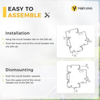 DC Circuit Breaker 63 Amp Solar Panel Disconnect Switch 12V-500V 1 Pole Miniature Solar Circuit Breaker for Outdoor PV Homes Battery, AC 110V DIN Rail MCB