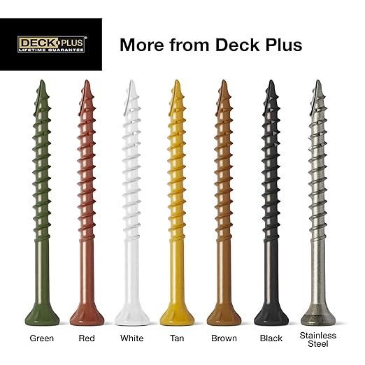 Deck Plus 3 Inch Epoxy Coated Exterior Wood and Fence Screws #10 x 3 Torx/Star Drive Included Coarse Thread, Outdoor Rust Resistant Decking Screw, Green, 5 lb Box, 310 Pieces | 48405