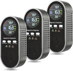 5 in 1 CO & Combustible Gas Detector with Digital Display | Plug-in + 9V Battery Backup | Adjustable Alerts & Self-Test | Carbon Monoxide Detectors for Home, Kitchen, RV (3-Pack)