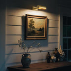 Picture Lights for Wall Hardwired, 8" Brass Picture Light, Brush Gold Art Light, 2700k Dimmable Gallery Lights, Vintage Wall Picture Light Painting Light for Artwork Poster Portrait Display