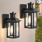 2 Pack Motion Sensor Outdoor Wall Lights, Dusk to Dawn Porch Lights with 3 Adjustable Lighting Modes, Waterproof Exterior Light Fixture Wall Mount, Black Outside Lights for House, Garage, ETL Listed
