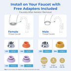 Waterdrop Water Filter for Sink Faucet, NSF Certified Water Purifier, 320 Gallon Tap Water Filter for Kitchen Sink, Reduces Chlorine, Lead-Free Material, Faucet Mount Water Filtration System, 1 Filter