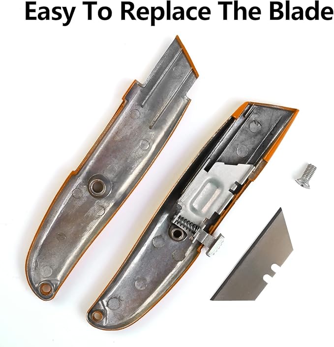 DIYSELF 2Pack Utility Knife Box Cutter Retractable Blade Heavy Duty (Orange)