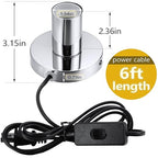 Tuanse 6 Pcs Polished Metal Desktop Lamp E26 E27 Screw Light Bulb Sockets Holder Base Lamp Replacement Base for Holding Bulb 6 Feet Cord on Off Switch Plug(Silver)