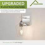 Vanity Bathroom Light, 1-Light Bathroom Light Fixtures Over Mirror, Silver Vanity Lights for Bathroom with Clear Glass, Modern Wall Lamp for Cabinet Hallway, Bedroom