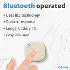 Shelly Blu Button Tough Ivory | Bluetooth-Operated Multi-click Action and Scenes Activation Button | Versatile Control | Home Automation | IP54 Waterproof | Highly resilient | Broad range